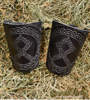 A Pair Leather Bracers Othala Rune 